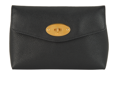 Mulberry Darley Cosmetic Pouch, &pound;210, Accessories, Black, Leather, Front view